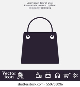 shopping bag - vector icon