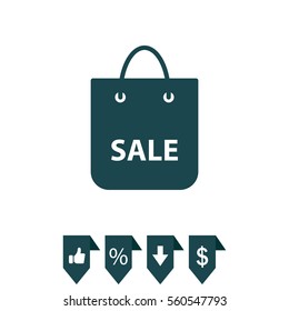 shopping bag - vector icon