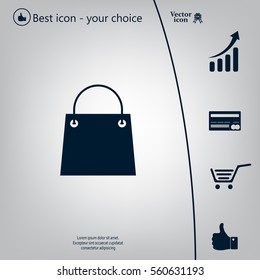 shopping bag - vector icon