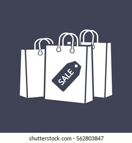 shopping bag - vector icon