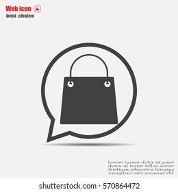 shopping bag - vector icon