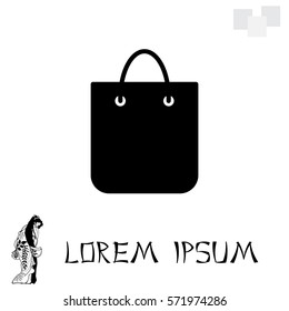 shopping bag - vector icon