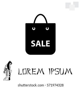 shopping bag - vector icon