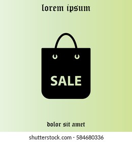 shopping bag - vector icon
