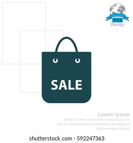 shopping bag - vector icon