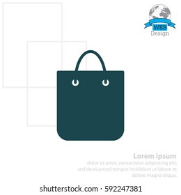 shopping bag - vector icon