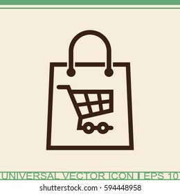 Shopping bag vector icon.