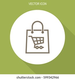 Shopping bag vector icon.
