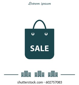 shopping bag - vector icon