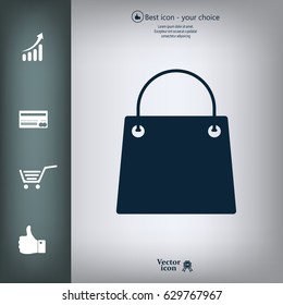 shopping bag - vector icon
