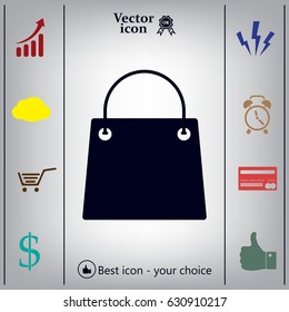 shopping bag - vector icon