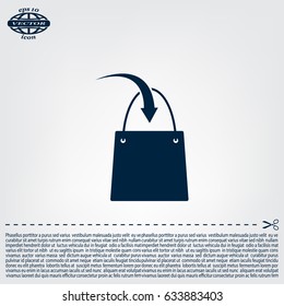 shopping bag - vector icon