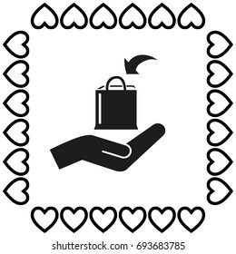Shopping bag vector icon