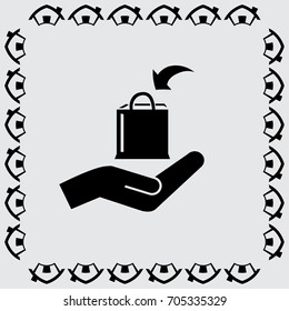 Shopping bag vector icon