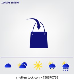 shopping bag - vector icon