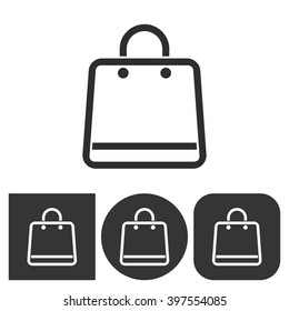 Shopping bag   vector icon. Black  illustration isolated on white  background for graphic and web design.