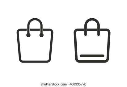 Shopping bag   vector icon. Black  illustration isolated on white  background for graphic and web design.