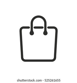 Shopping bag vector icon. Black illustration isolated on white background for graphic and web design.