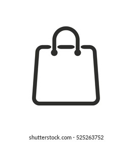 Shopping bag vector icon. Black illustration isolated on white background for graphic and web design.