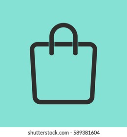 Shopping bag vector icon. Black illustration isolated for graphic and web design.