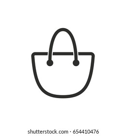 Shopping bag vector icon. Black illustration isolated on white background for graphic and web design.