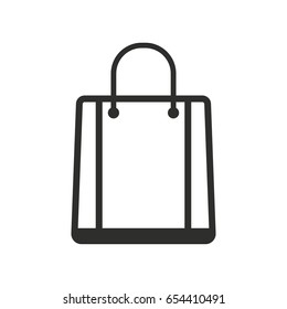 Shopping bag vector icon. Black illustration isolated on white background for graphic and web design.