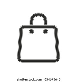 Shopping bag vector icon. Black illustration isolated on white background for graphic and web design.