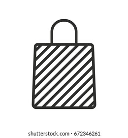 Shopping bag vector icon. Black illustration isolated on white background for graphic and web design.