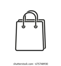 Shopping bag vector icon. Black illustration isolated on white background for graphic and web design.
