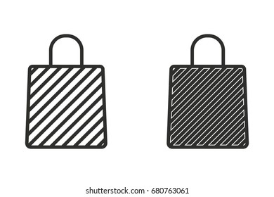 Shopping bag vector icon. Black illustration isolated on white background for graphic and web design.