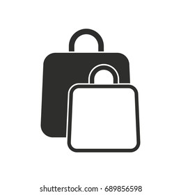 Shopping bag vector icon. Black illustration isolated on white background for graphic and web design.