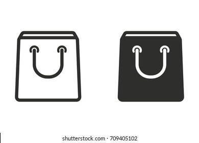 Shopping bag vector icon. Black illustration isolated on white background for graphic and web design.