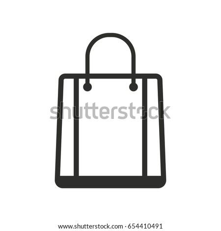 Shopping bag vector icon. Black illustration isolated on white background for graphic and web design.