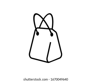 Plantilla de diseño de icono del vector de bolsa de compra. aislado en blanco.