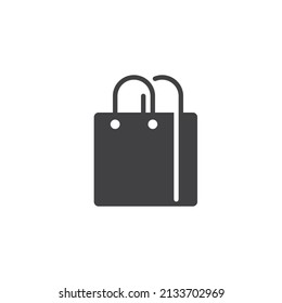 Shopping bag vector icon. filled flat sign for mobile concept and web design. Paper bag glyph icon. Symbol, logo illustration. Vector graphics