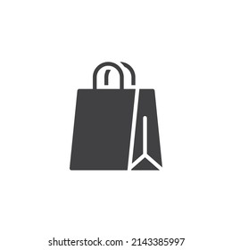 Shopping bag vector icon. filled flat sign for mobile concept and web design. Paper bag glyph icon. Symbol, logo illustration. Vector graphics