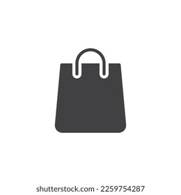 Icono vectorial de la bolsa de compras. signo plano relleno para concepto móvil y diseño web. Icono de glifo de bolso de papel. Símbolo, ilustración del logotipo. Gráficos vectoriales