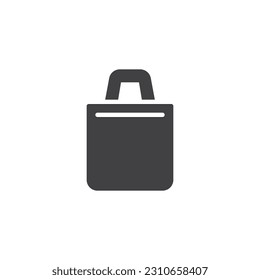 Icono vectorial de la bolsa de compras. signo plano relleno para concepto móvil y diseño web. Icono de glifo de bolso de papel. Símbolo, ilustración del logotipo. Gráficos vectoriales