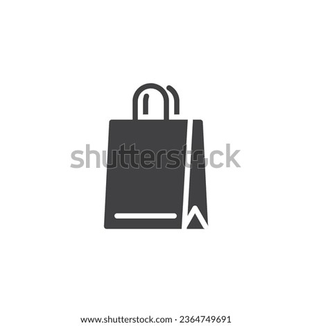 Shopping bag vector icon. filled flat sign for mobile concept and web design. Paper bag glyph icon. Symbol, logo illustration. Vector graphics
