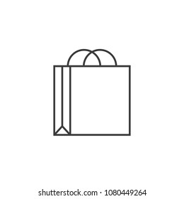 Shopping bag. Vector icon in flat line style
