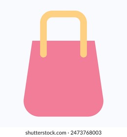 Shopping Bag Vector Icon, Flat Style Isolated Vector Icon.