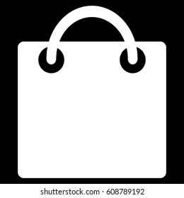 Shopping Bag vector icon. Flat white symbol. Pictogram is isolated on a black background. Designed for web and software interfaces.