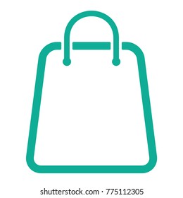 shopping bag vector icon, flat design best shopping bag illustration 