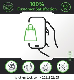 Shopping bag vector icon graphic elements for your work - Modern design