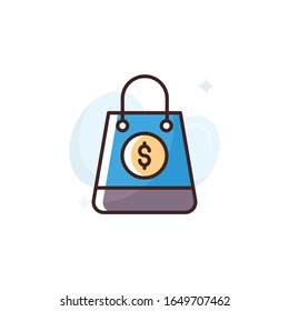 Shopping Bag Vector Icon. illustration Style EPS 10 File