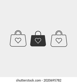Shopping bag vector icon illustration sign 