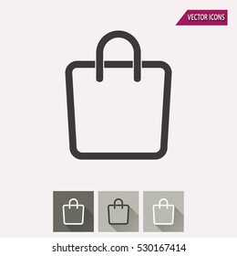 Icono vectorial de la bolsa de compra. Ilustración aislada para diseño gráfico y web.