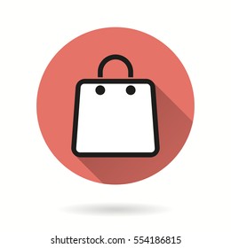 Shopping bag vector icon. Illustration isolated for graphic and web design.