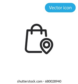 Shopping bag  vector icon, illustration symbol