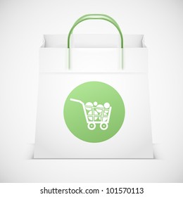 shopping bag vector icon isolated